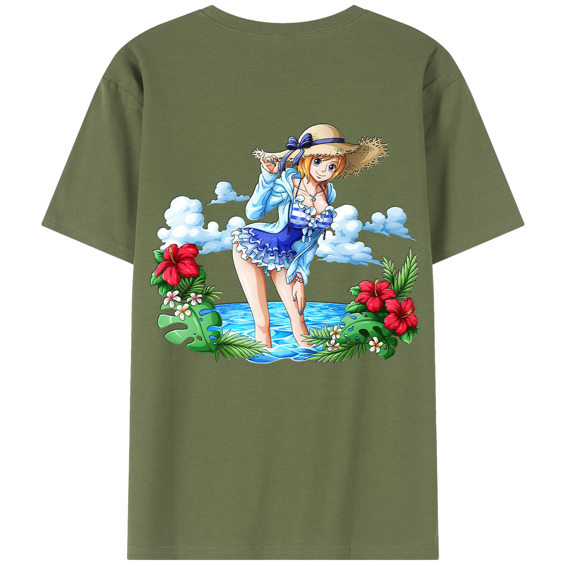 ワンピース ナミ ONE PIECE Nami 綿100％半袖Tシャツ（背面プリント）